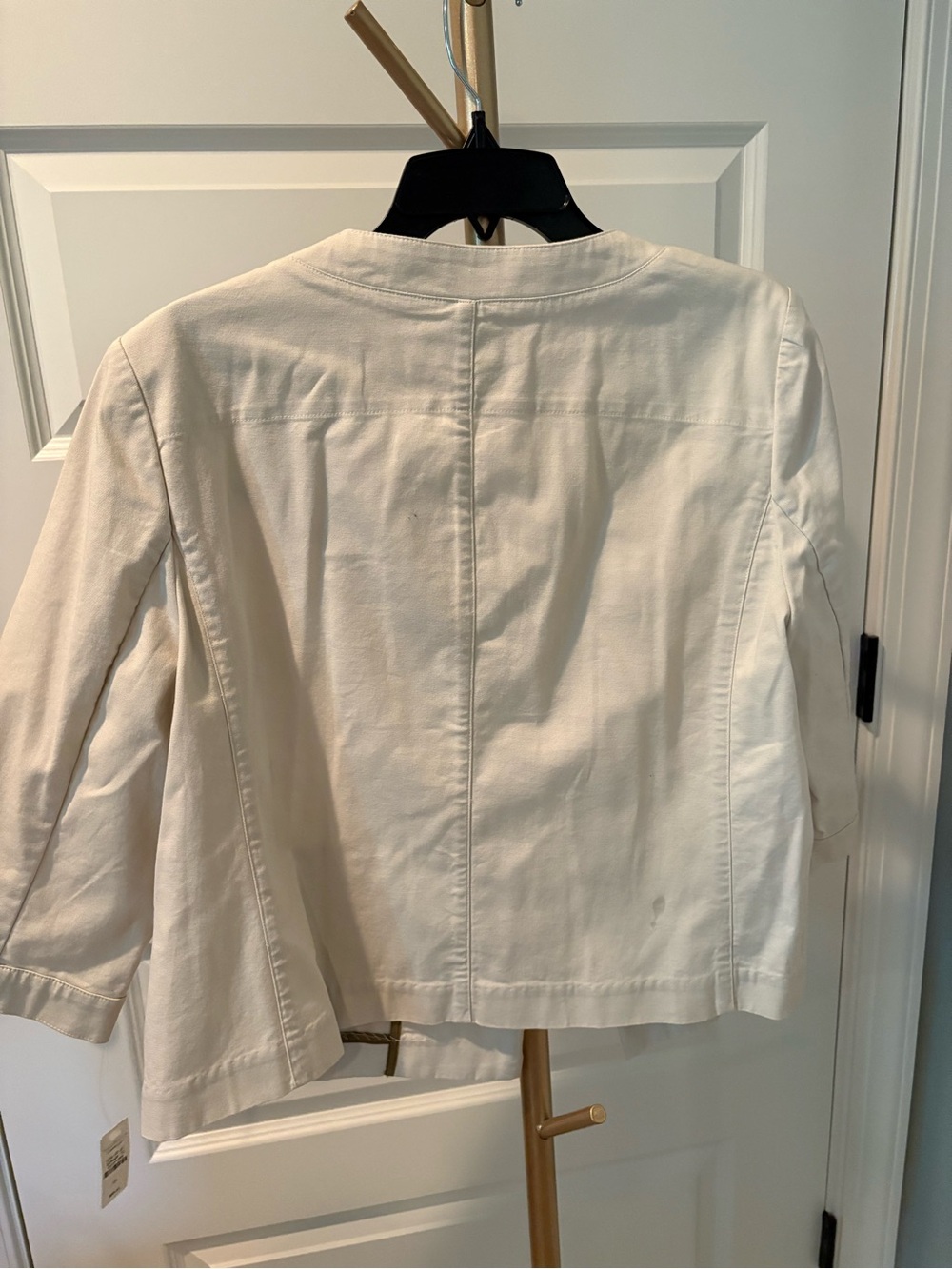 Talbots Cream Single-Button Cropped Blazer - Picture 3 of 4